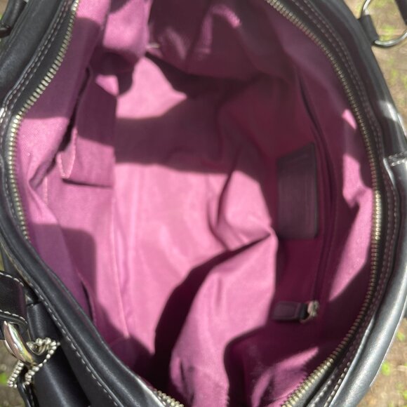 Coach Bag Chelsea F14017 Black Baguette Purse Leather Handbag Satchel - Picture 8 of 10